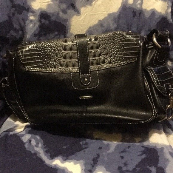 Charlie Lapson black croc bag - Picture 3 of 8